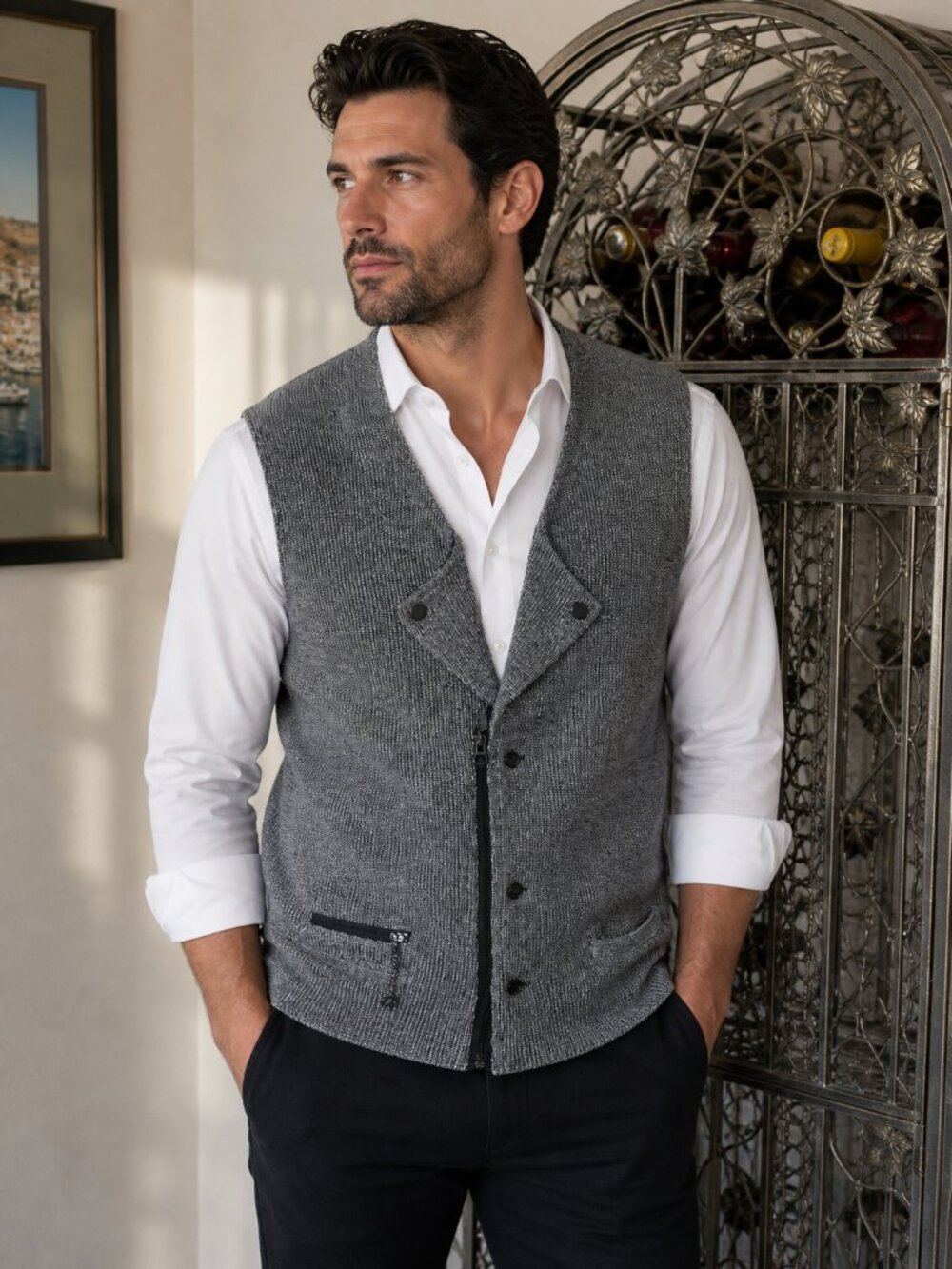 RNT 23 Men’s Gray Textured Zip Front Vest - Size 3XL - NWOT's